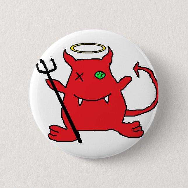 Red Devil (with Angel's crown) Button (Front)