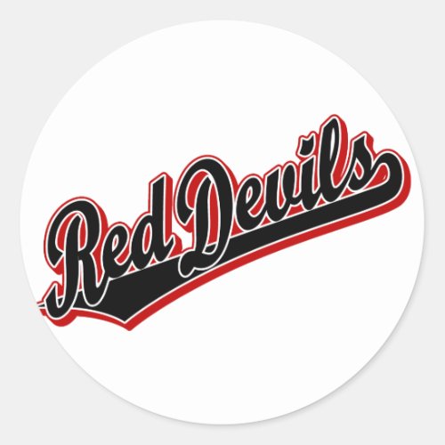 Red Devils in Black and Red Classic Round Sticker
