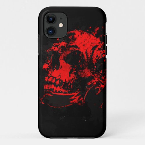 Red Devils Skull Creepy Artwork iPhone 11 Case