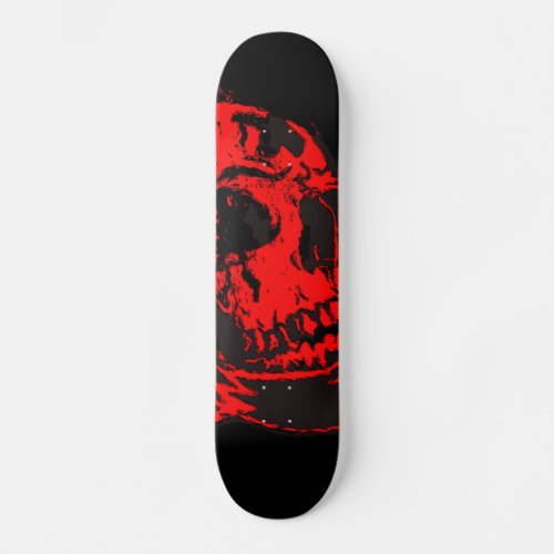 Red Devils Skull Creepy Artwork Skateboard