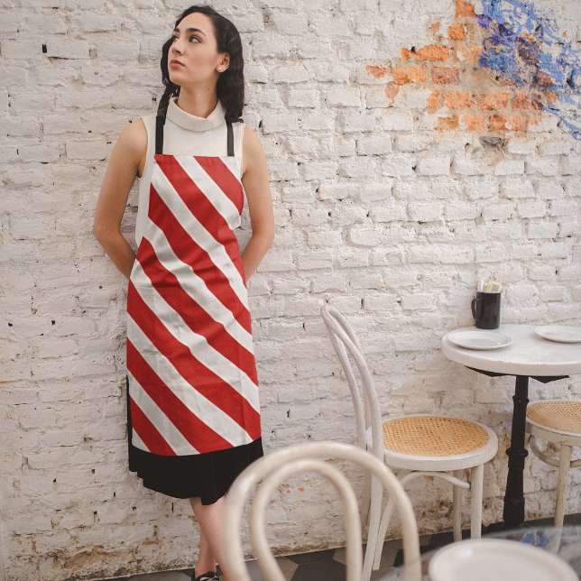 Red Diagonal Stripes Apron (Creator Uploaded)