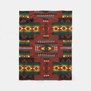 RED Diamond Aztec Print Fleece Blanket
