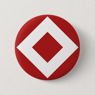 Red Diamond, Bold White Border Button