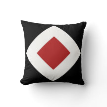 Red Diamond, Bold White Border on Black