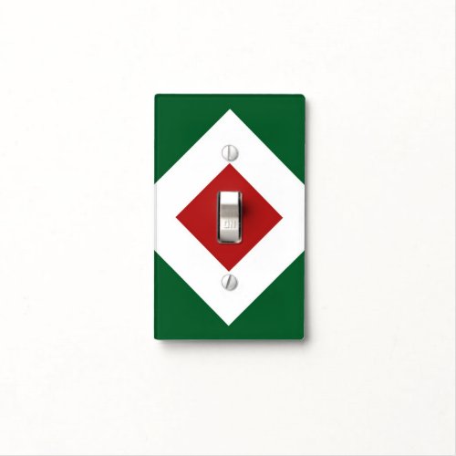 Red Diamond Bold White Border on Green Light Switch Cover