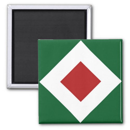 Red Diamond Bold White Border on Green Magnet