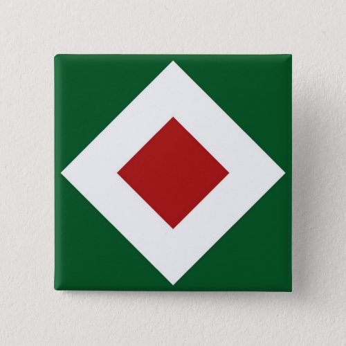 Red Diamond Bold White Border on Green Pinback Button