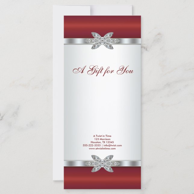 Red Diamond Business Gift Certificates (Front)