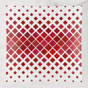 Red Diamond Geometric Print Trinket Tray
