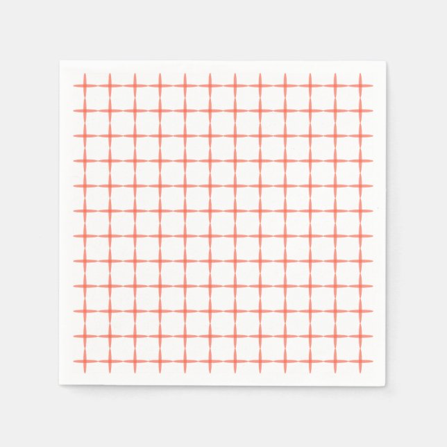 Red diamond grid napkins (Front)
