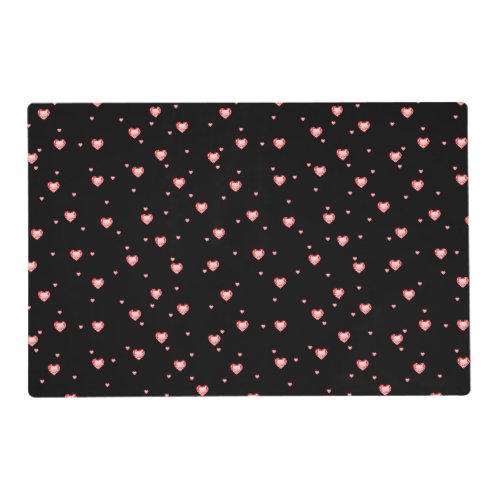 Red Diamond Hearts Seamless Pattern Placemat