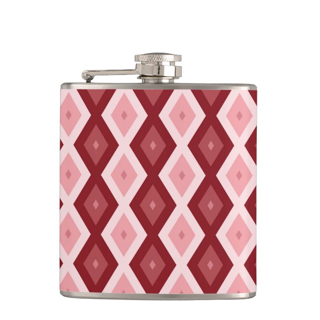 Red diamond pattern flask (Front)