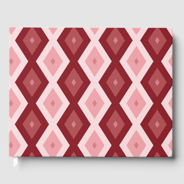 Red diamond pattern guest book (Front)