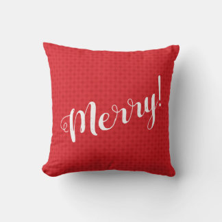 Red Diamond Pattern - MERRY Throw Pillow