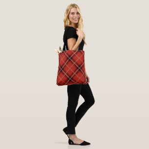 Red diamond pattern Tartan Tote Bag
