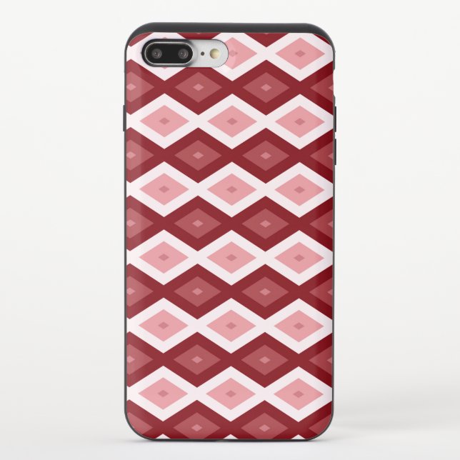 Red diamond pattern uncommon iPhone case (Back)