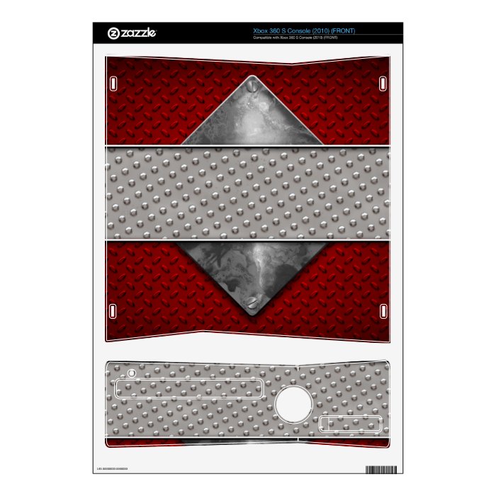 Red Diamond plate Xbox 360S skinnerz Skin For Xbox 360 S