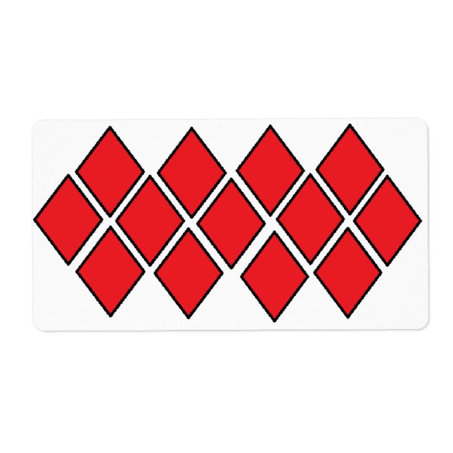 Red diamond shapes label (Front)