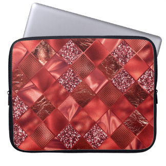 RED DIAMOND SHIMMER DIAMOND PATTERN LAPTOP SLEEVE