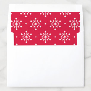 Red Diamond Snowflake Pattern Envelope Liner