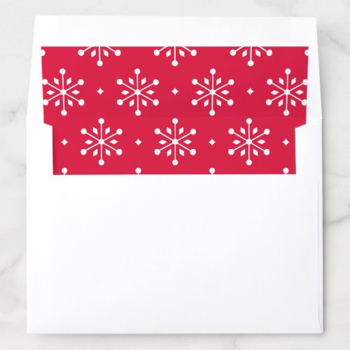 Red Diamond Snowflake Pattern Envelope Liner