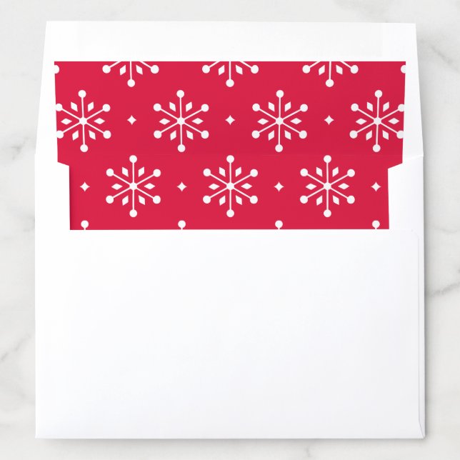 Red Diamond Snowflake Pattern Envelope Liner (In Envelope)