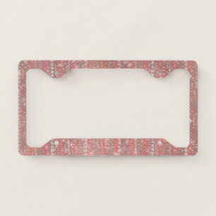 Red Diamond Stripes Sparkle License Plate Frame