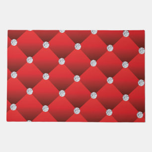 Red Diamond Tufted Luxury Seamless Vector Pattern Doormat