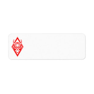 Red Diamond Wolf Face Graphic Label