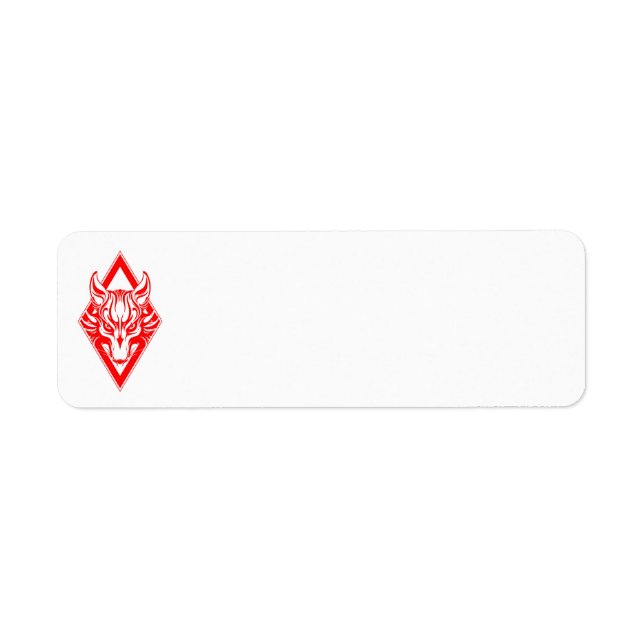 Red Diamond Wolf Face Graphic Label (Front)