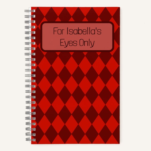 Red Diamonds My Eyes Only Journal (Front)