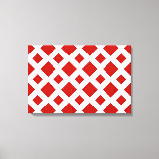 Red Diamonds on White Canvas Print