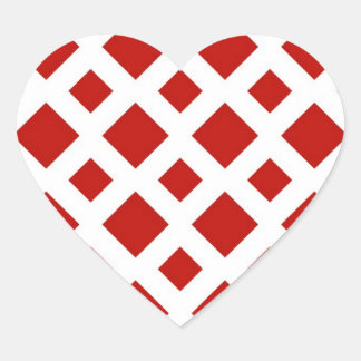 Red Diamonds on White Heart Sticker