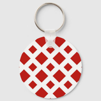 Red Diamonds on White Keychain