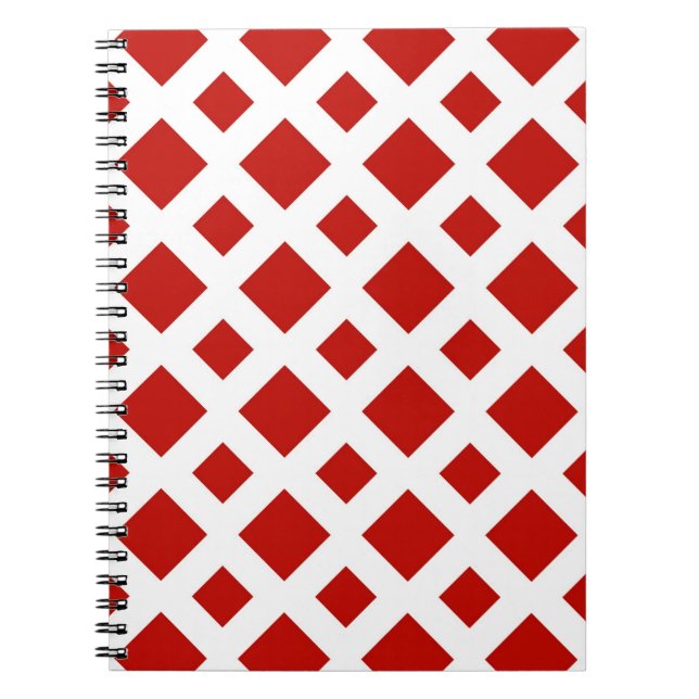 Red Diamonds on White Notebook (Front)