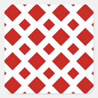 Red Diamonds on White Square Sticker