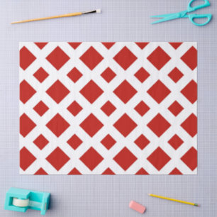 Red Diamonds on White Tissue Paper