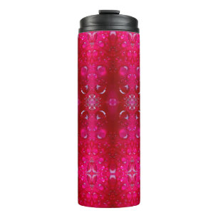 Red Dianthus Ikat 4 Thermal Tumbler