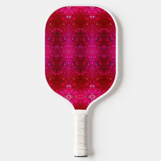 Red Dianthus Ikat Pickleball Paddle (Front)