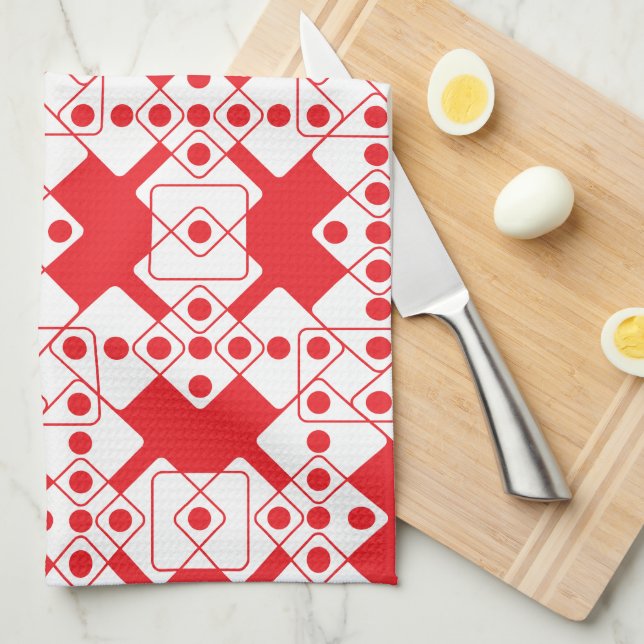 Red Dice Kitchen Towel (Quarter Fold)