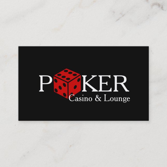 Red Dice Poker Casino Business Card (Front)
