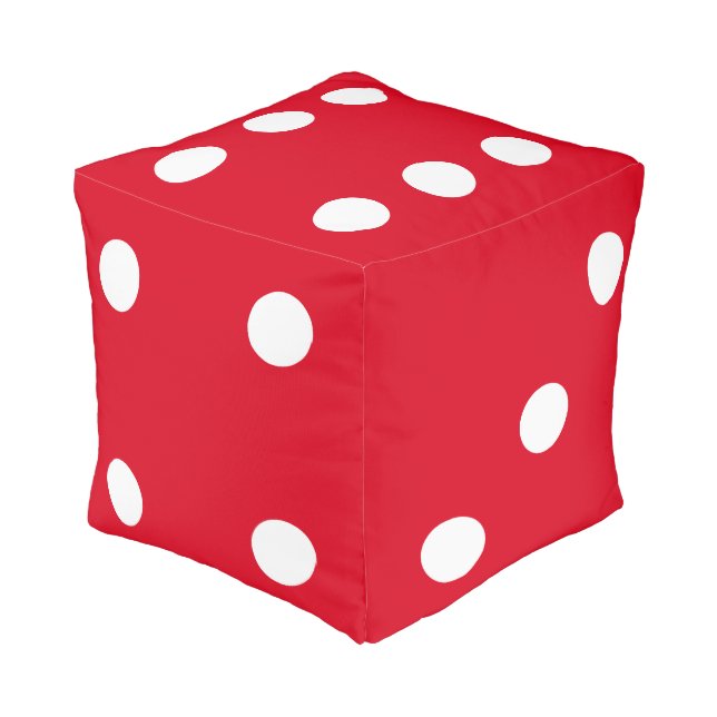 Red Dice Premium Cube Poufs (Angled Back)