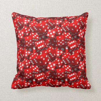 Red Dice Throw Pillow by sagart1952 at Zazzle