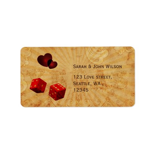 red dice Vintage Vegas adress labels