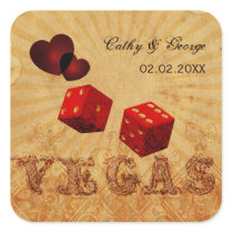 red dice Vintage Vegas favor stickers