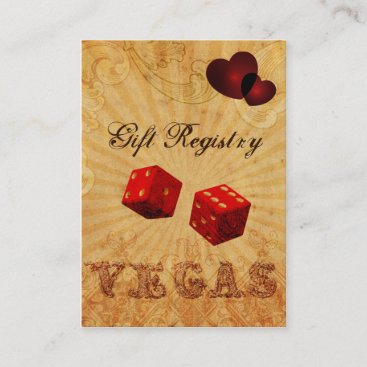 red dice Vintage Vegas Gift registry Enclosure Card