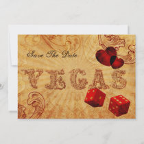 red dice Vintage Vegas save the date