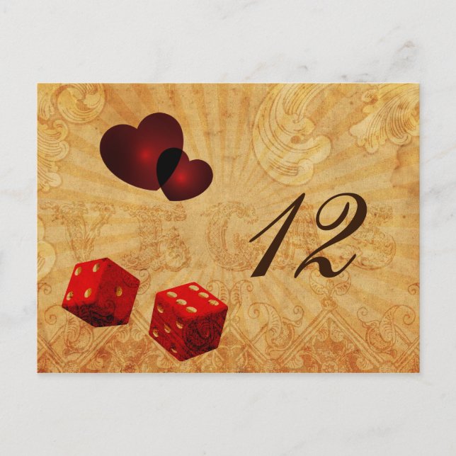 red dice Vintage Vegas table numbers (Front)