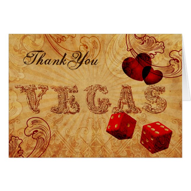 red dice Vintage Vegas Thank You (Front Horizontal)