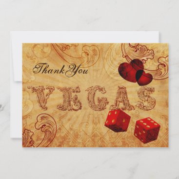 red dice Vintage Vegas Thank You Invitation